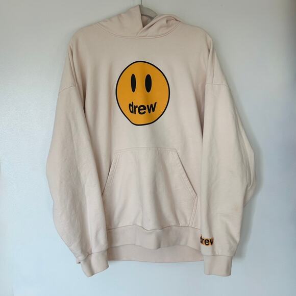 Authentic‎ EUC Drew House Mascot Hoodie Chalk White Smiley Face Logo M Pullover - Picture 3 of 14